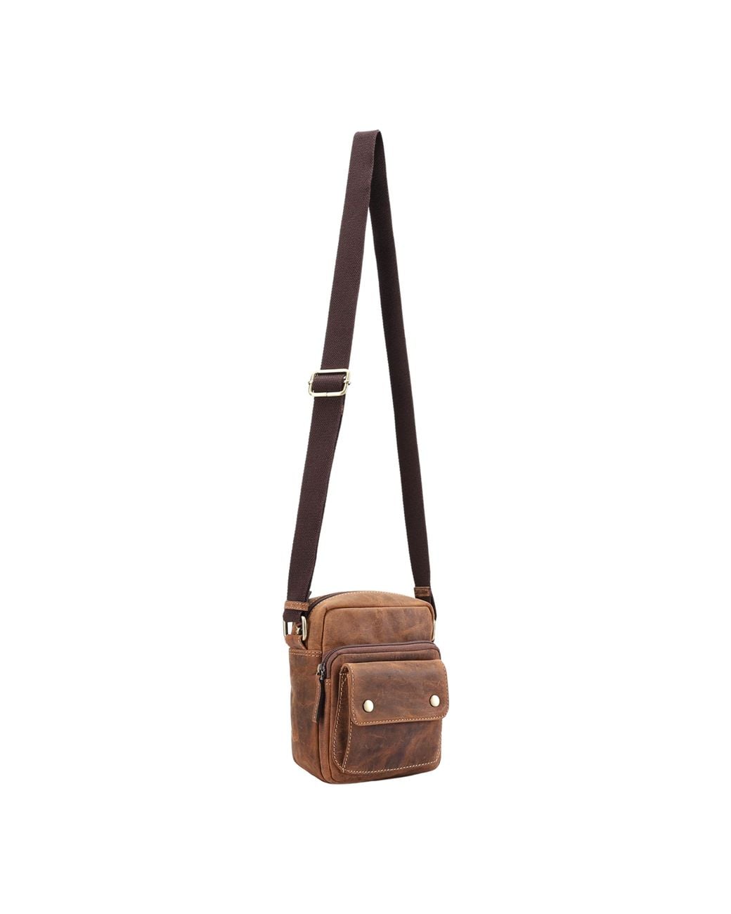 Lloyd Baker Brown Benson Distressed Leather Crossbody Bag for men