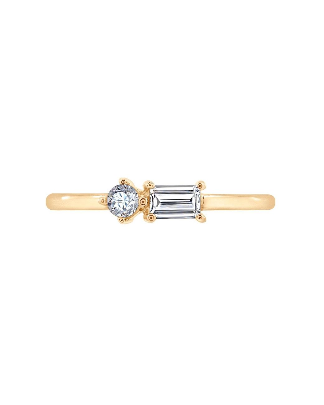Diamonbliss Metallic Round & Emerald Cuts Ring
