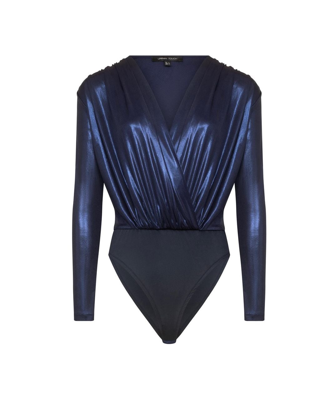 Urban Touch Blue Premium Jersey Metallic Wrap Bodysuit