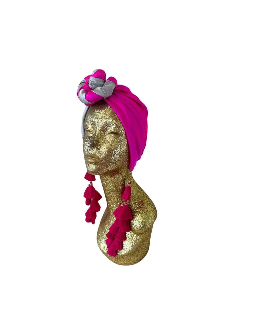 Julia Clancey Pink Edith Silk Chacha Reversible Turban