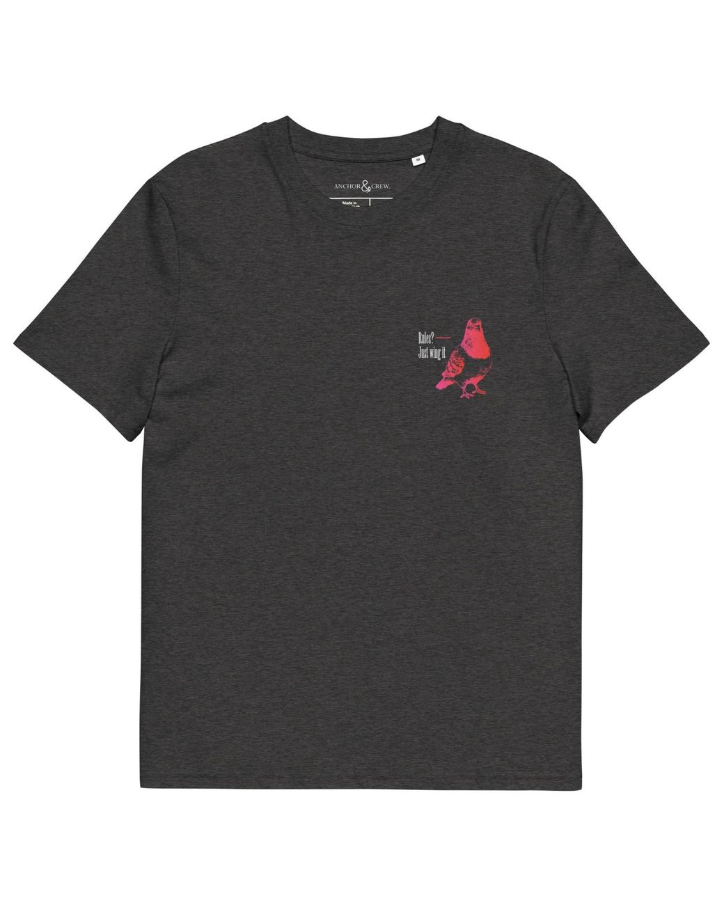 Anchor and Crew Black Heather Eight Fight Or Flight Club Editions Organic Cotton T-Shirt