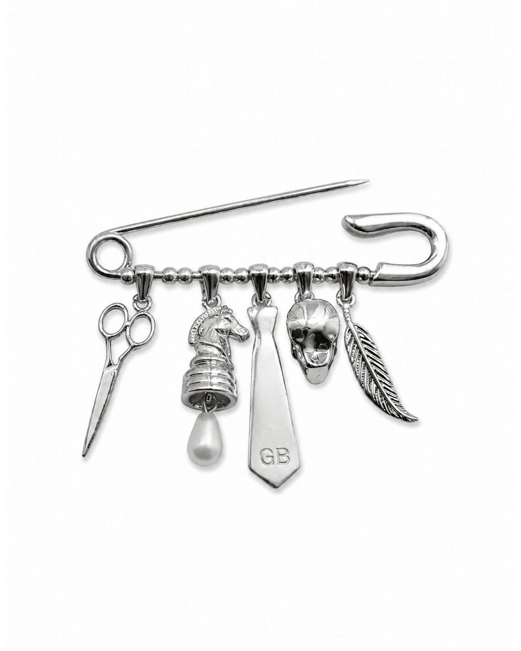 Gresham Blake White Charm Lapel Pin for men