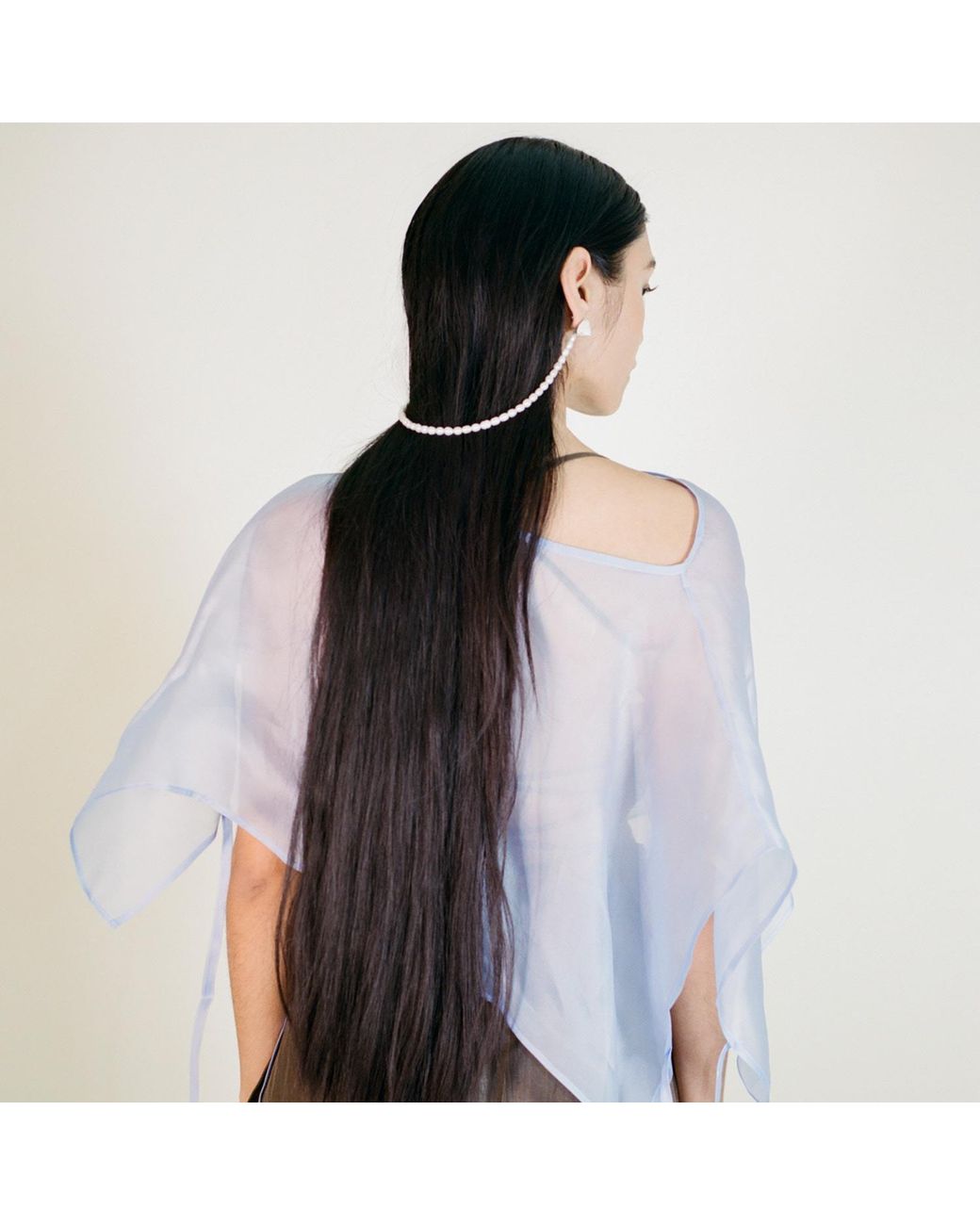 Raxada Metallic Cord Pearl Earrings