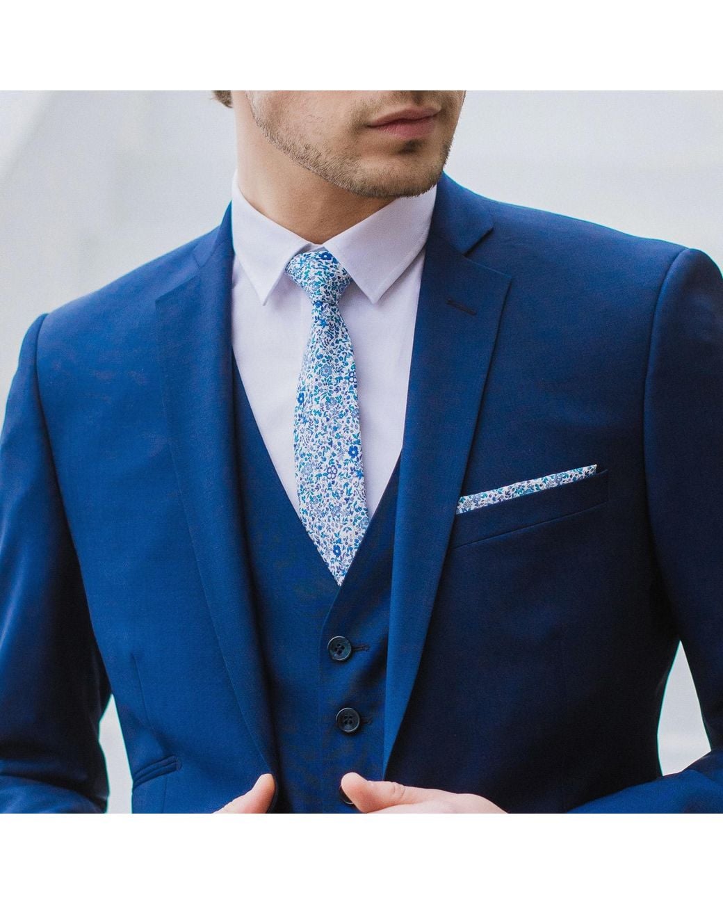 LE COLONEL Blue Liberty Katie & Millie Tie for men