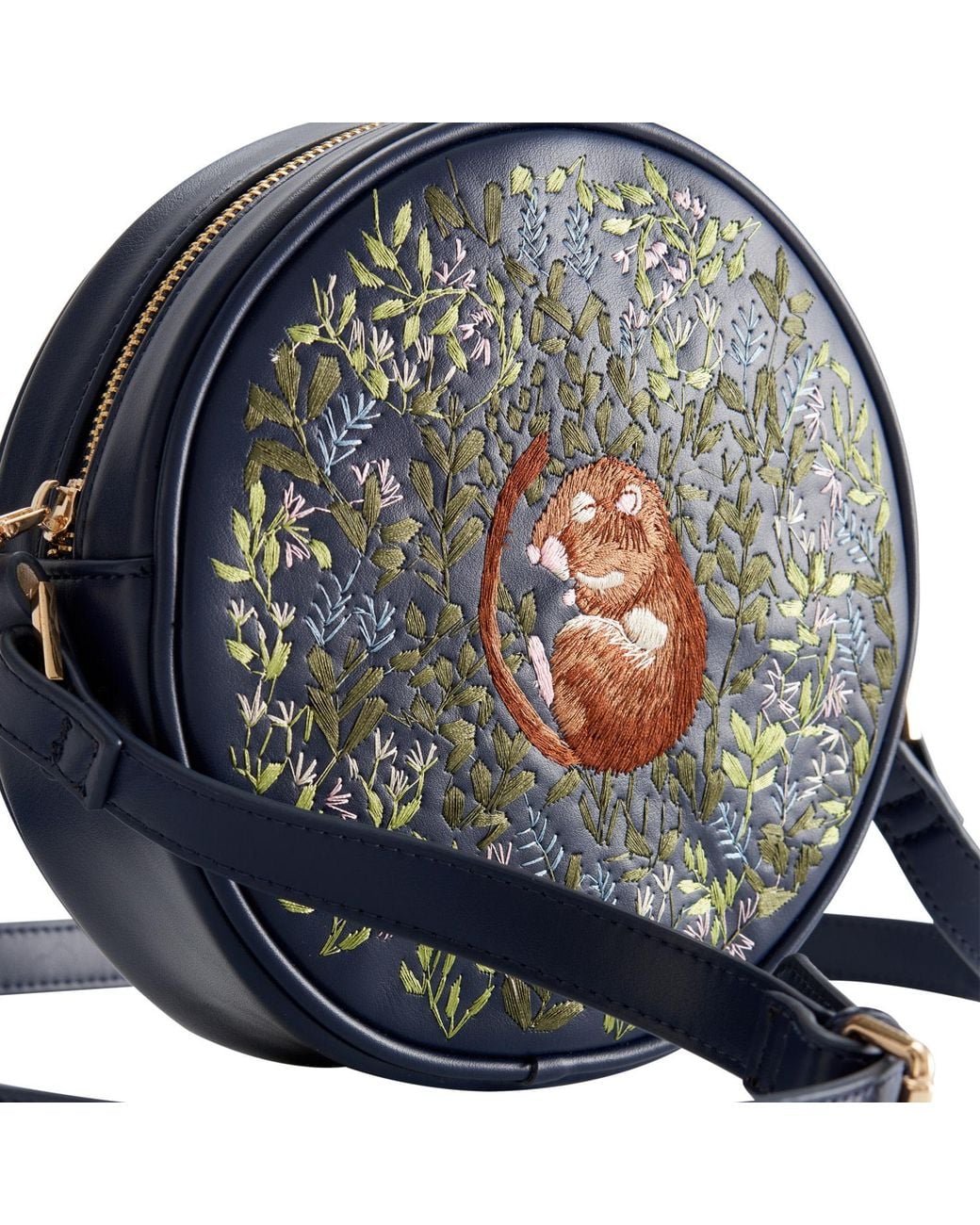 Fable England Gray X Chloe Giordani Dormouse Embroidered Round Saddle Bag