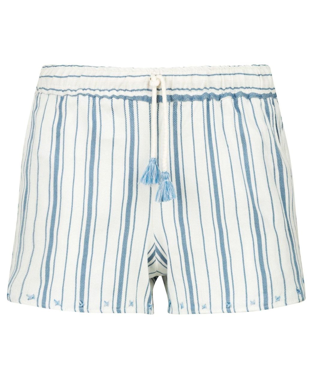 Boutique Kaotique Blue Handmade Moroccan Stripped Beach Shorts