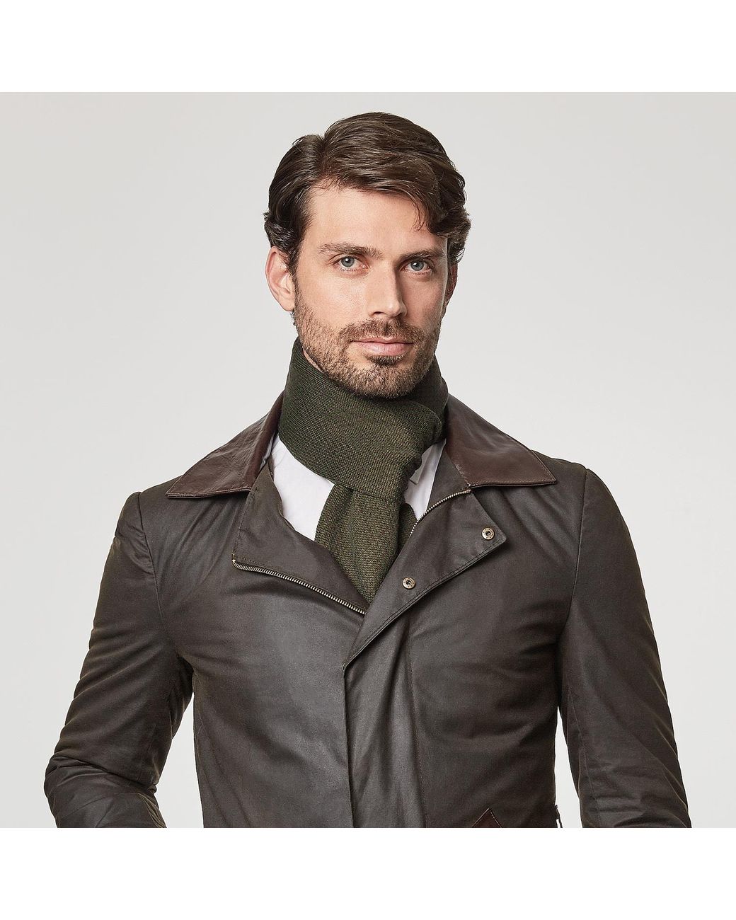 SEREN LONDON Brown Merino Scarf for men