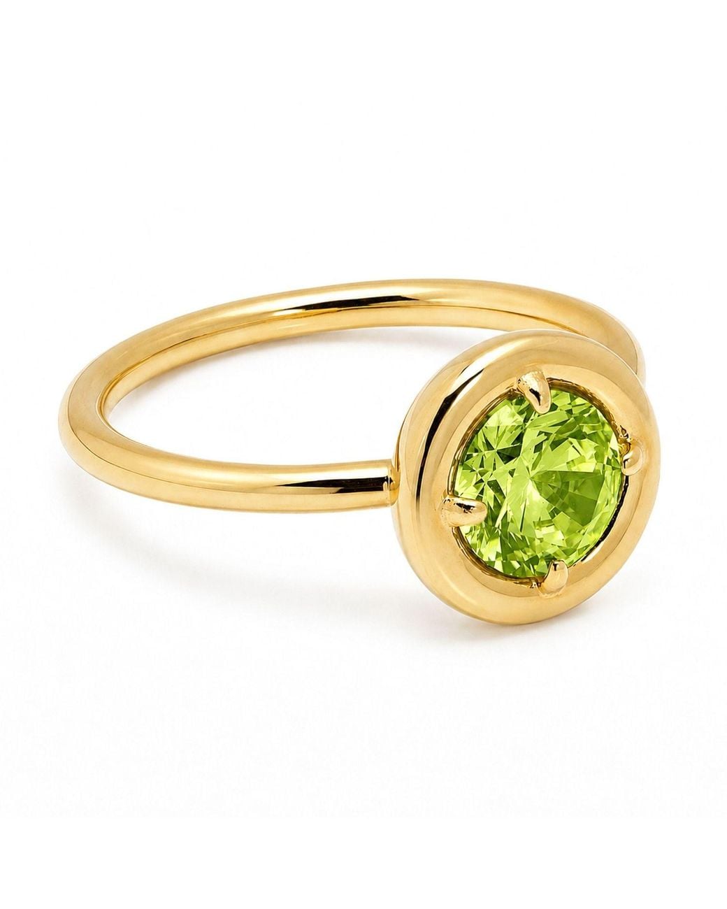 Belinda Jewelz Metallic Peridot Round Solitaire Chunky Ring