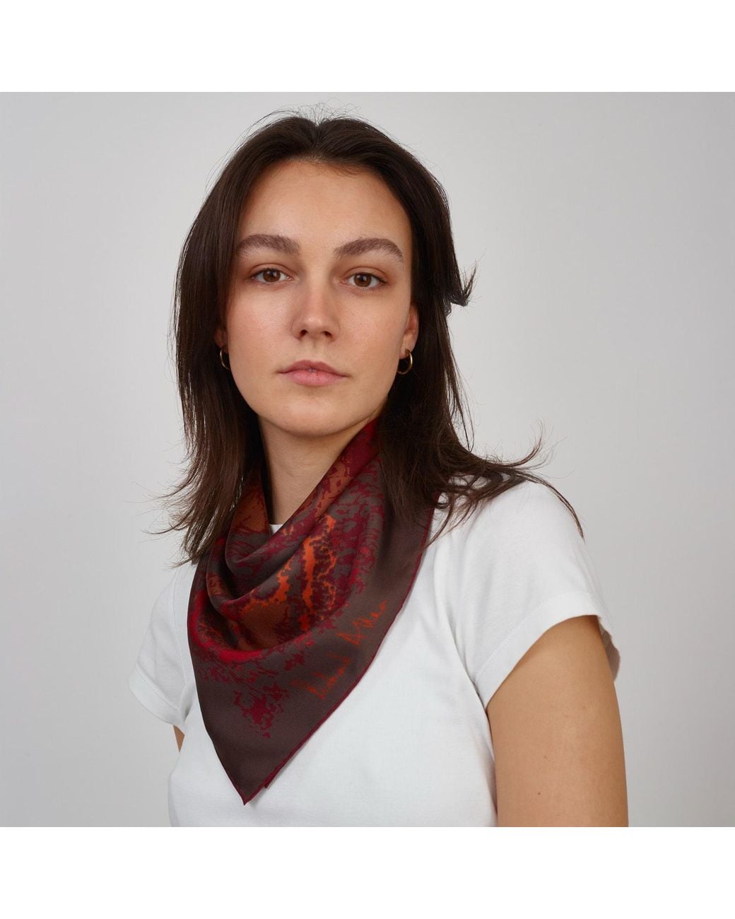Richard Allan London Red Illusion Silk Scarf