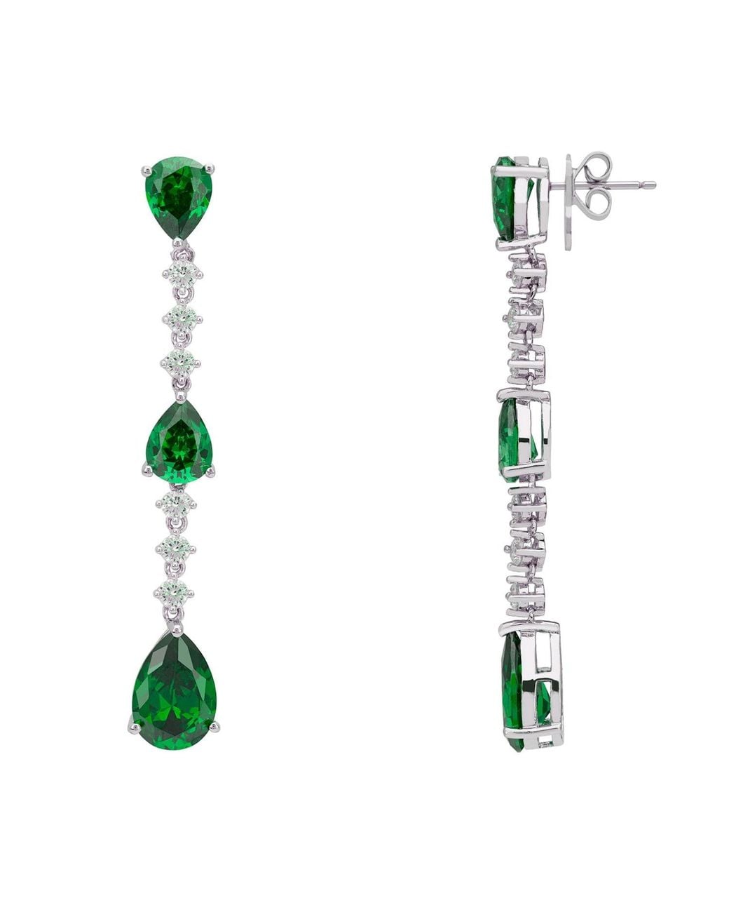 Latelita London Green Elizabeth Drop Earrings Emerald