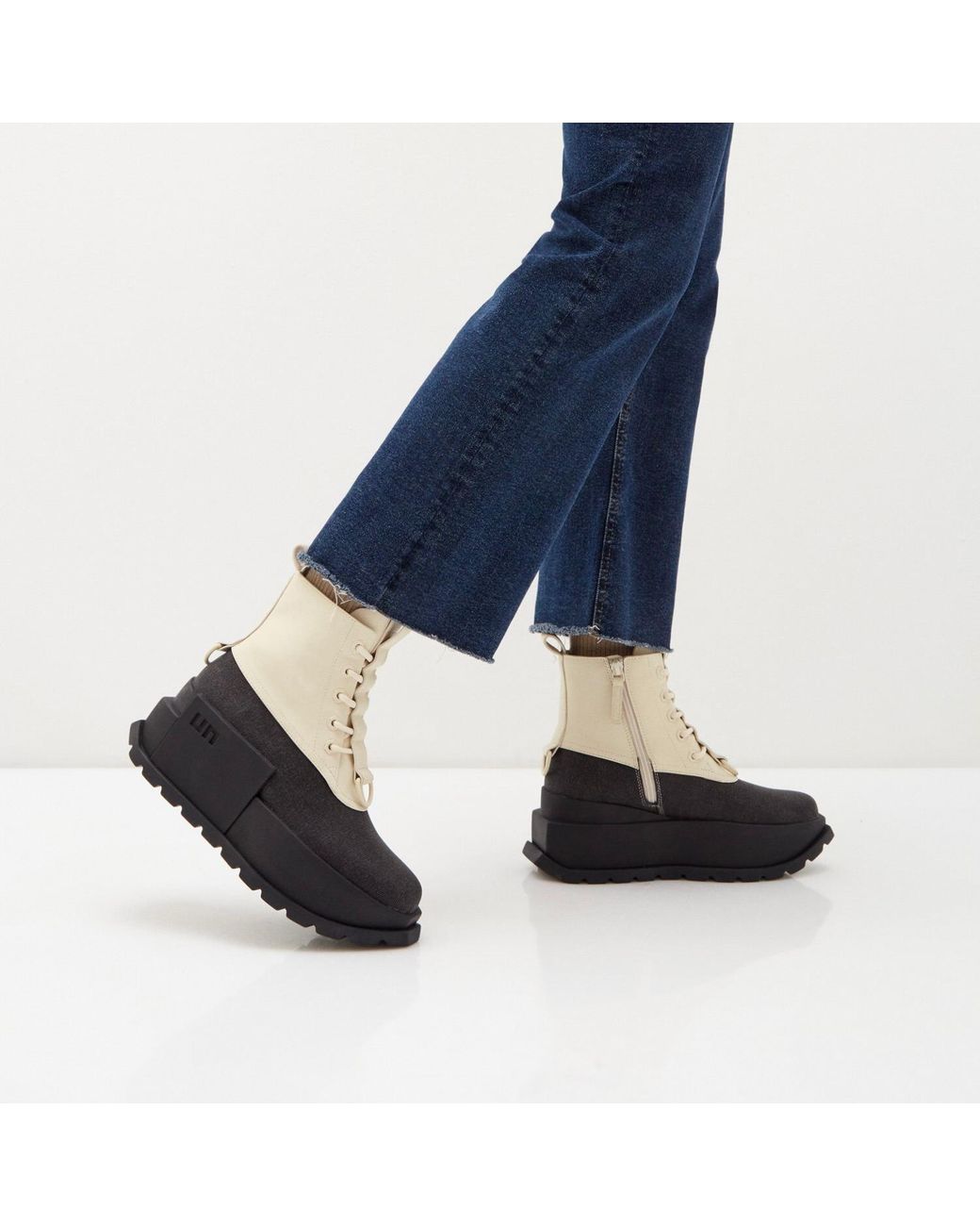 United Nude Multicolor Leather Lace-up Combat Boots