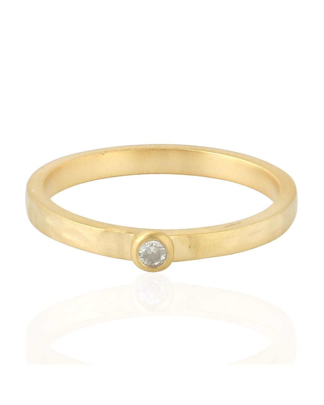 Artisan Metallic Minimal Bezel Set Diamond Ring