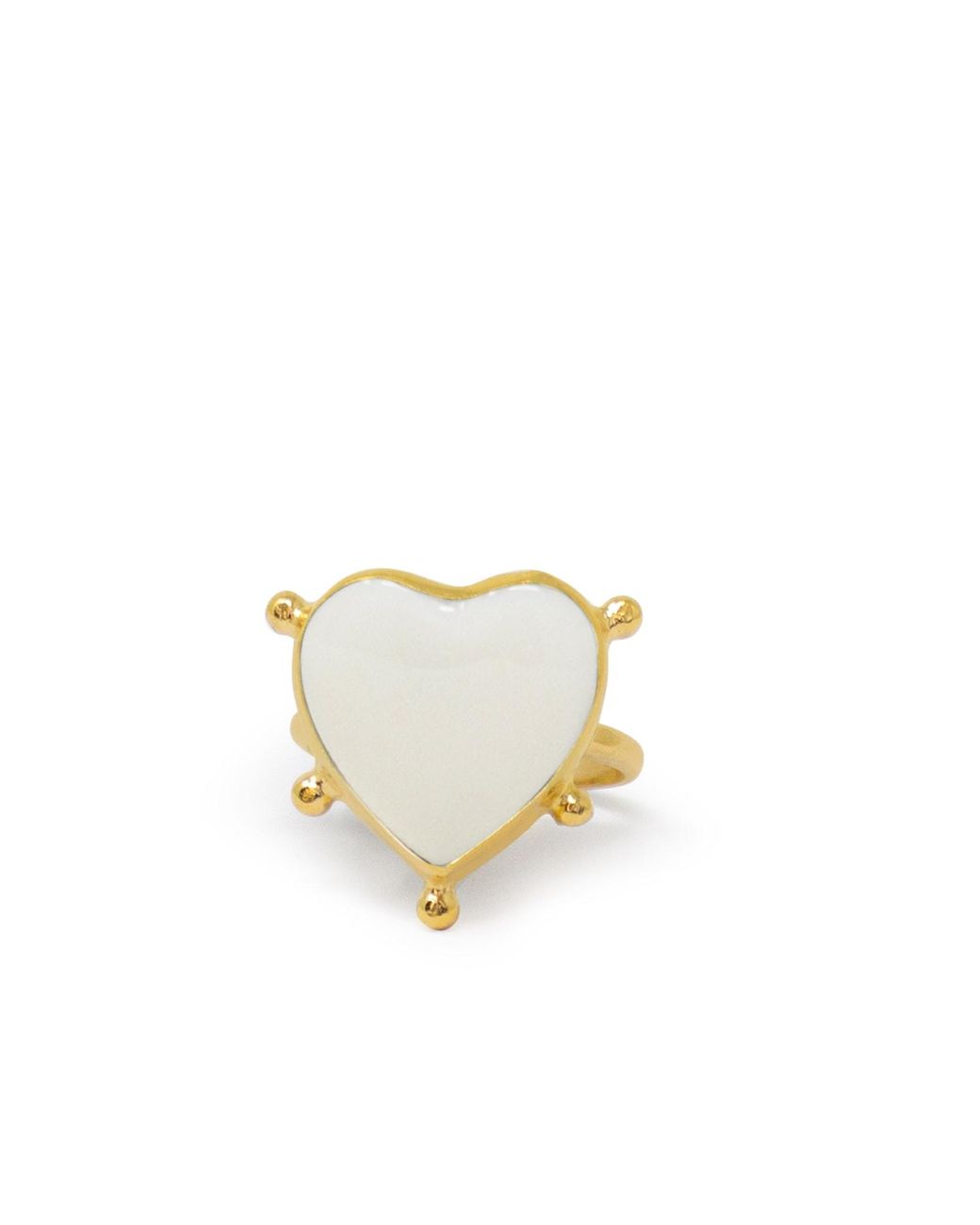 Vintouch Italy Metallic Happy Heart Porcelain Stacking Ring