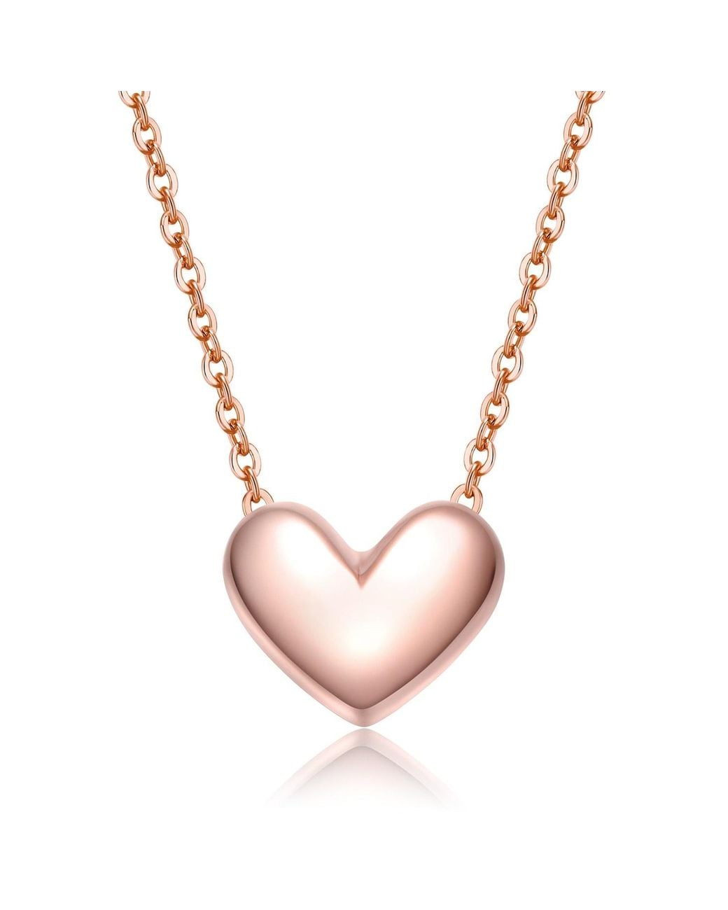 Genevive Jewelry Metallic Rachel Glauber Teens Plated Minimalist Heart Pendant Necklace