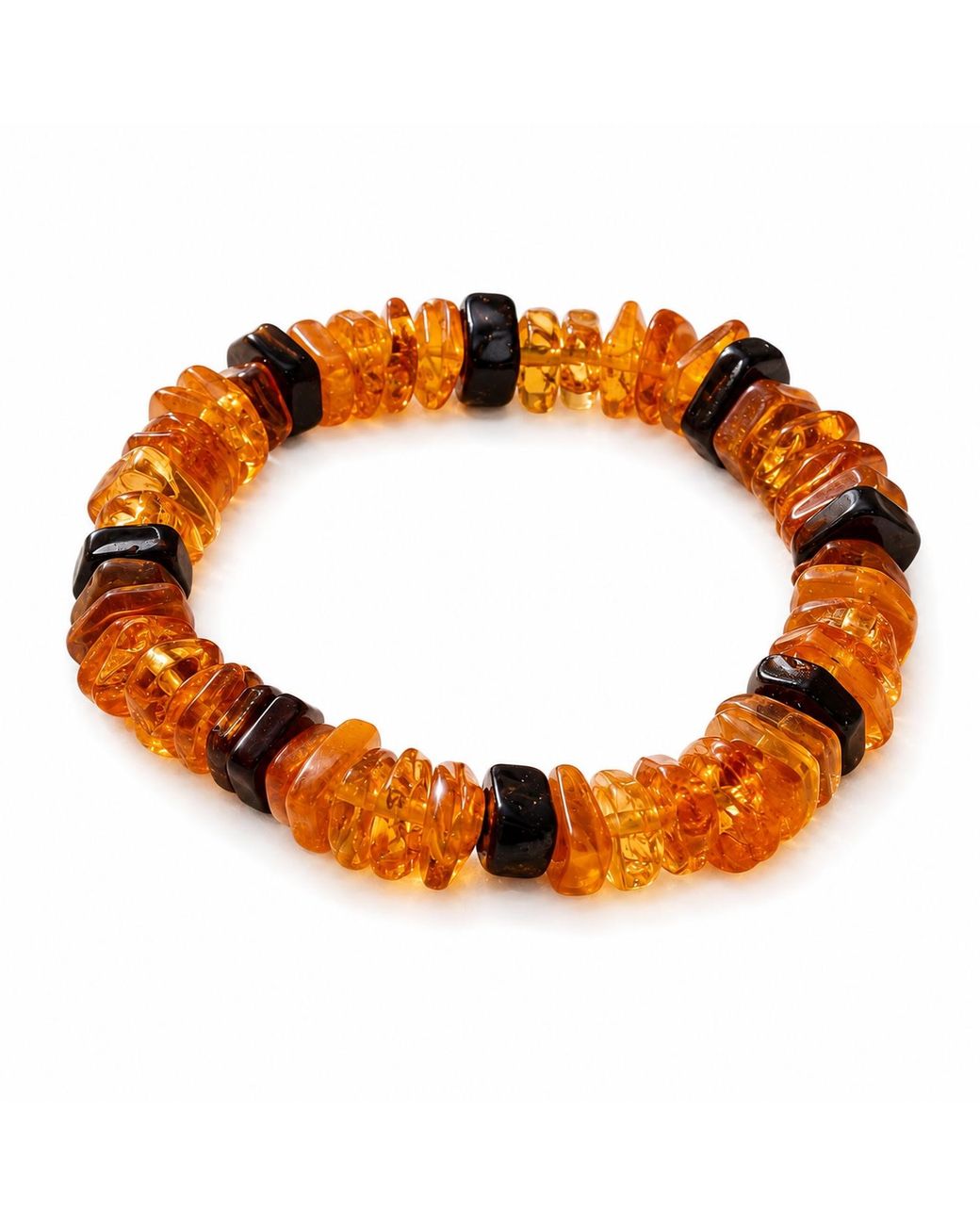 ORIGIN OF HEARTS Brown Soleil Bracelet – Natural Amber Beaded Bracelet for men
