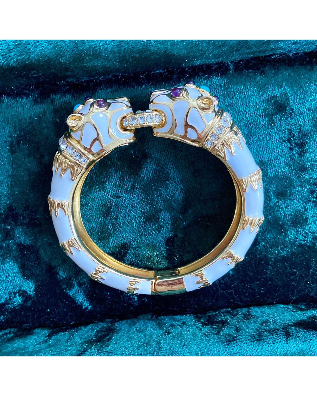 Laura Gray Metallic Enamel Double Panther Bracelet