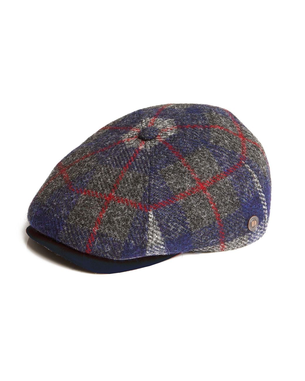 Dasmarca Hats Red Aaron Harris Tweed Wool Cap With Earflaps for men