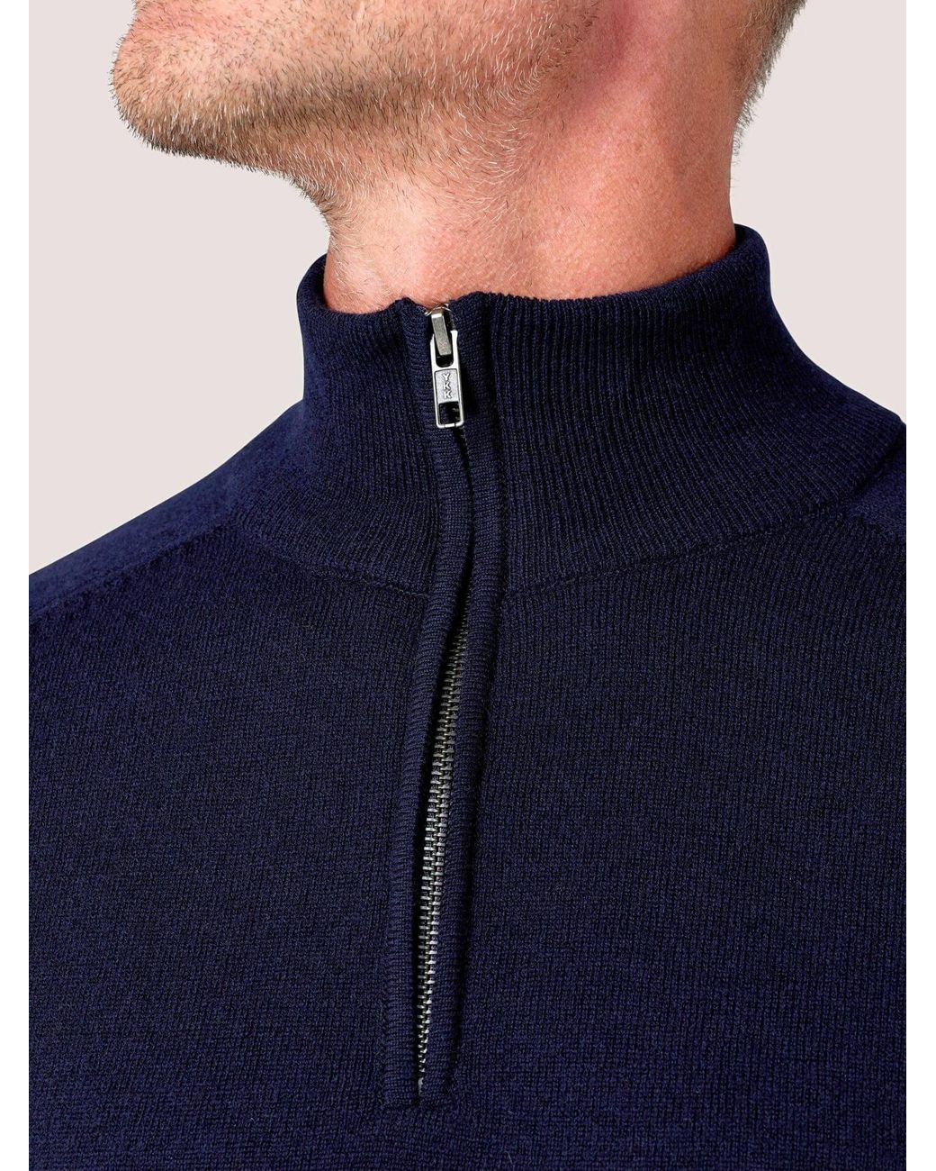 Koy Clothing Blue Dark Quarter Zip for men