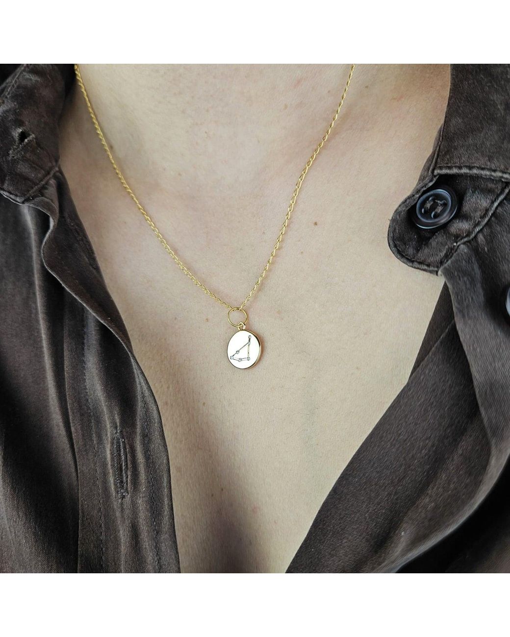 Sophelia Metallic Capricorn Plated Constellation Star Map Pendant Charm Necklace