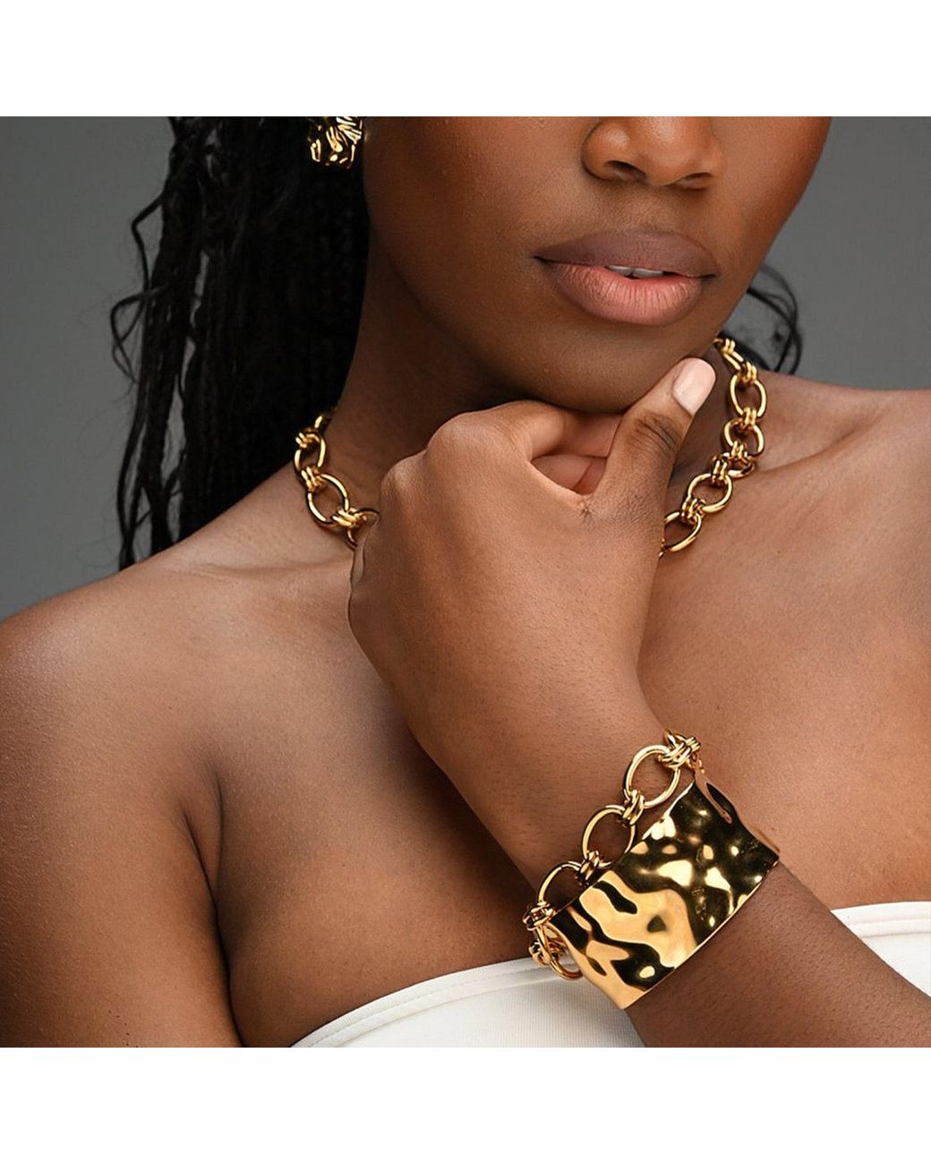 Superdivajewellery Metallic Kai Cuff Bracelet