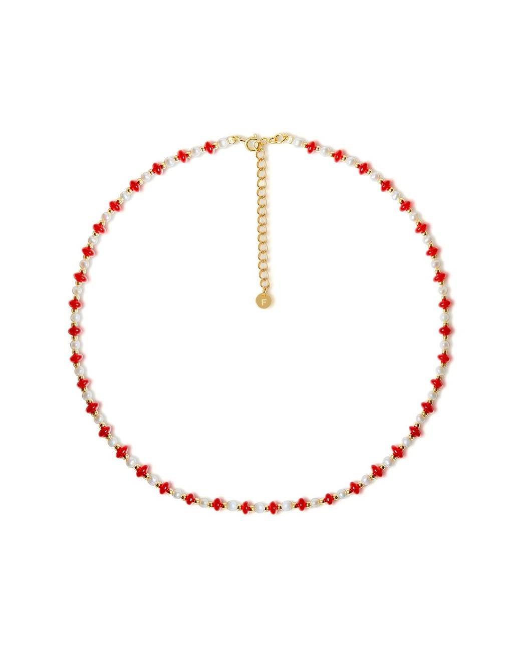 Freqnc Atelier Red Cassie Natural Carnelian Freshwater Pearl Necklace