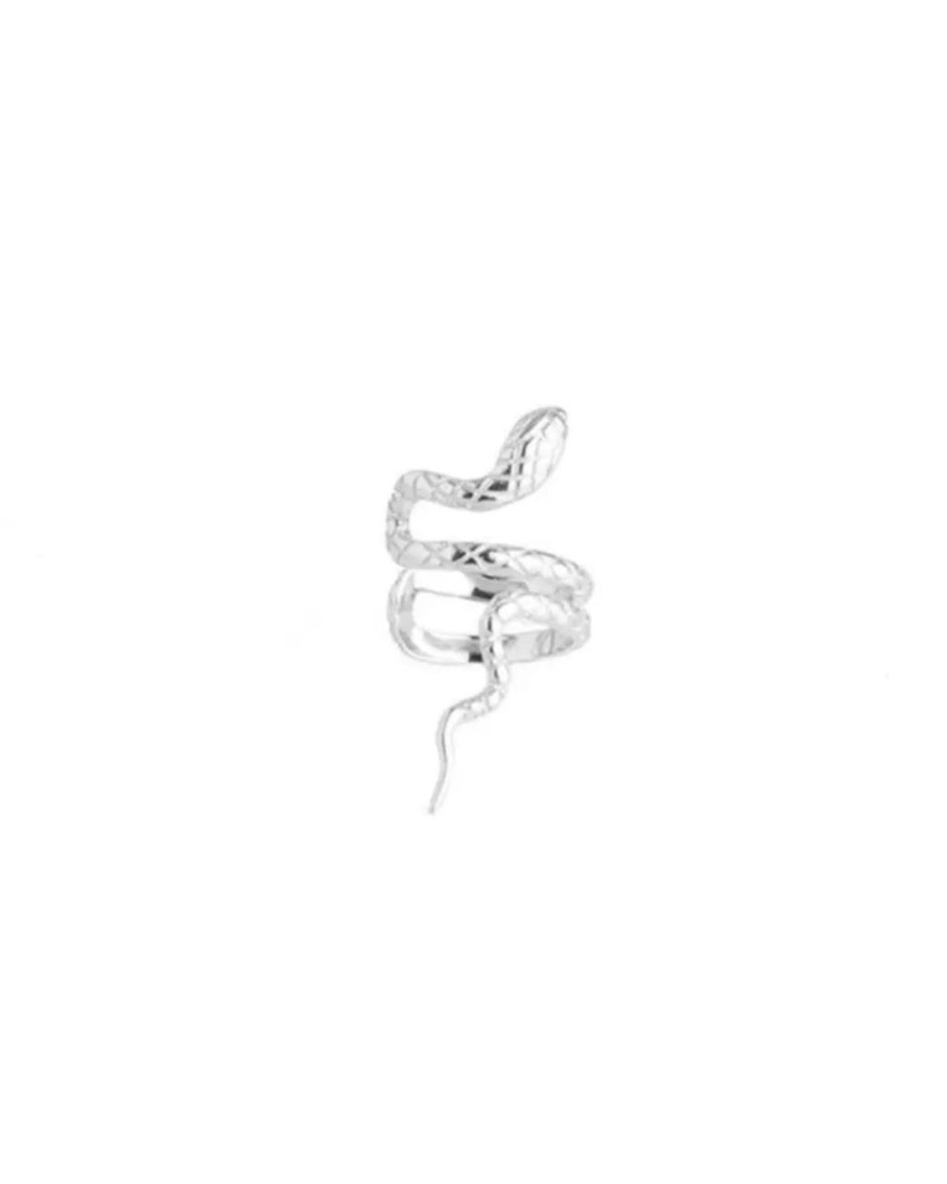 Jagged Halo Jewelry White Serpent Sterling Ear Cuff