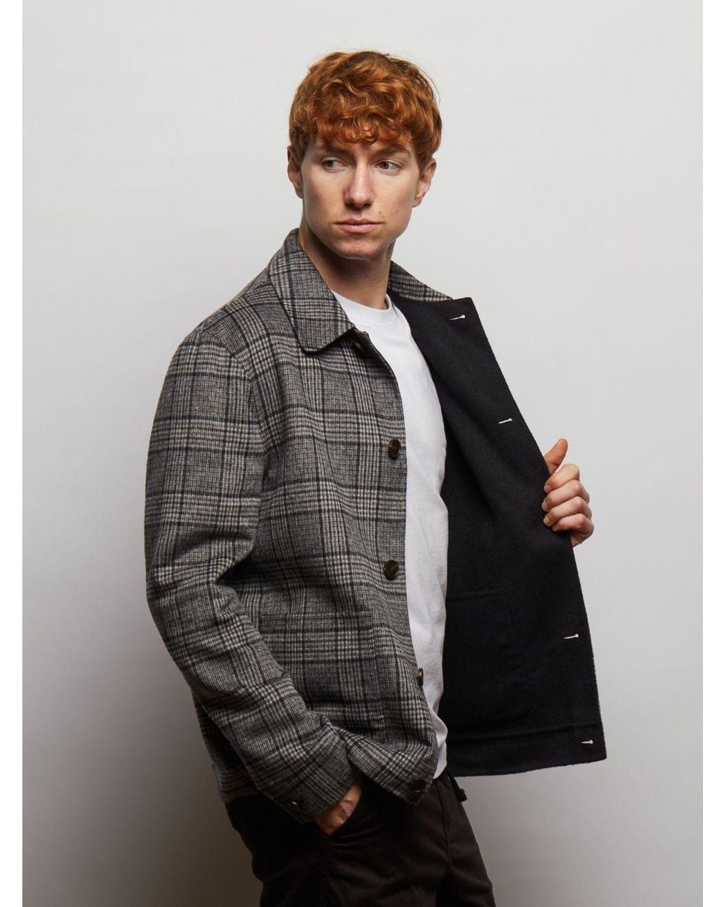 Guards London Gray Scot Reversible Wool Blend Jacket for men