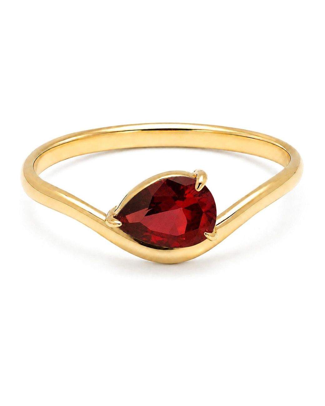 Belinda Jewelz Orange Garnet Wavy Solitair Birthstone Ring