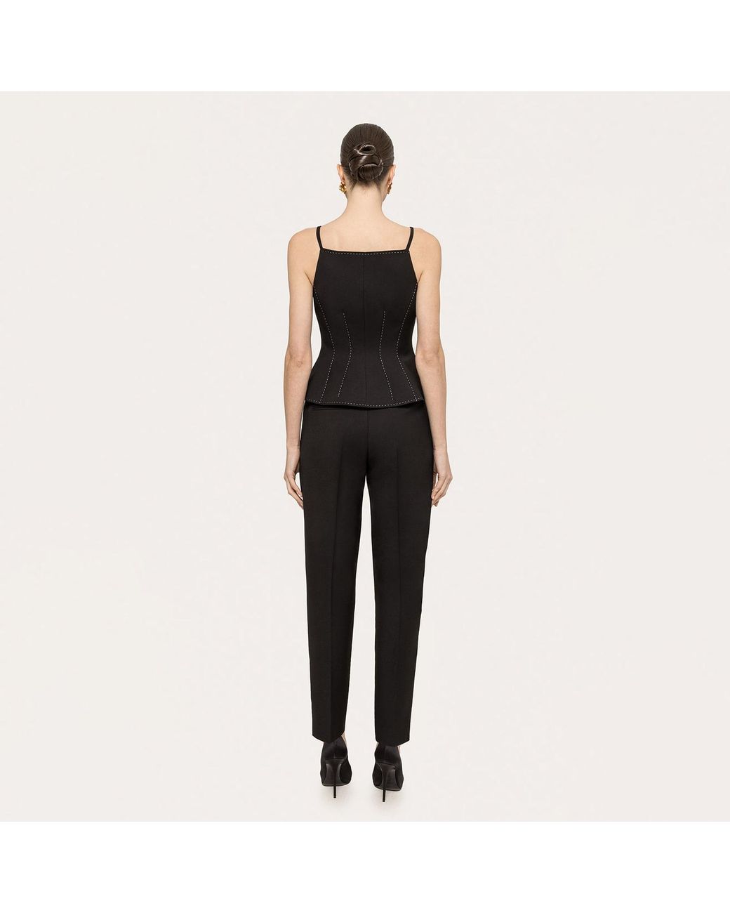 Nissa Black Single-Breasted Tailored Vest