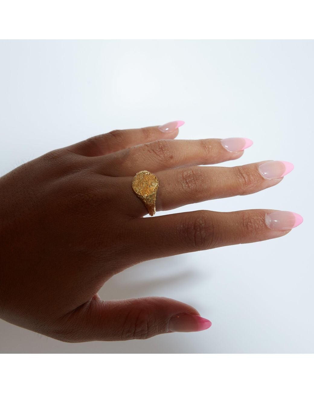 Argento Vivo Yellow Sandblasted Round Ring