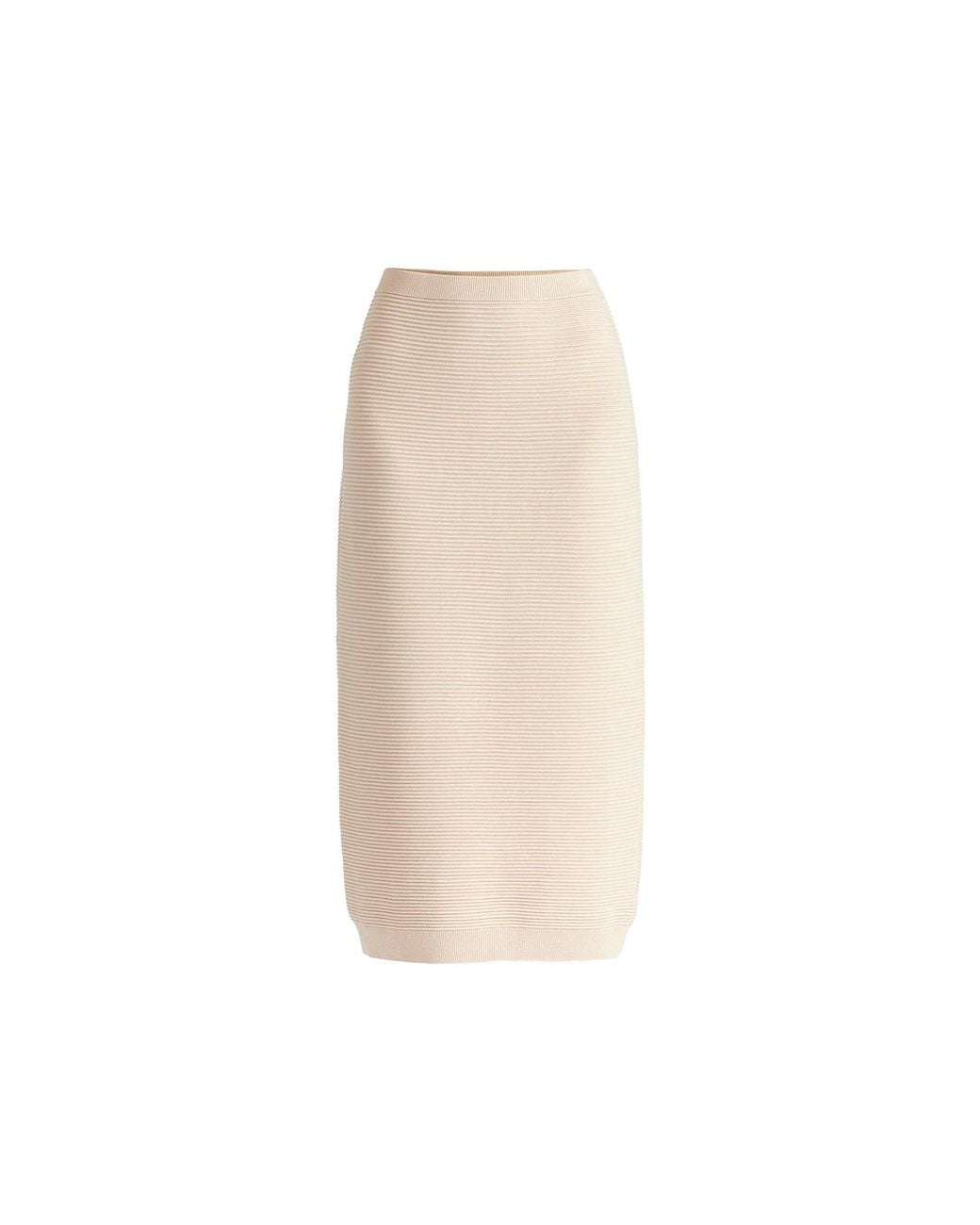 Paisie Natural Neutrals Ribbed Midi Skirt
