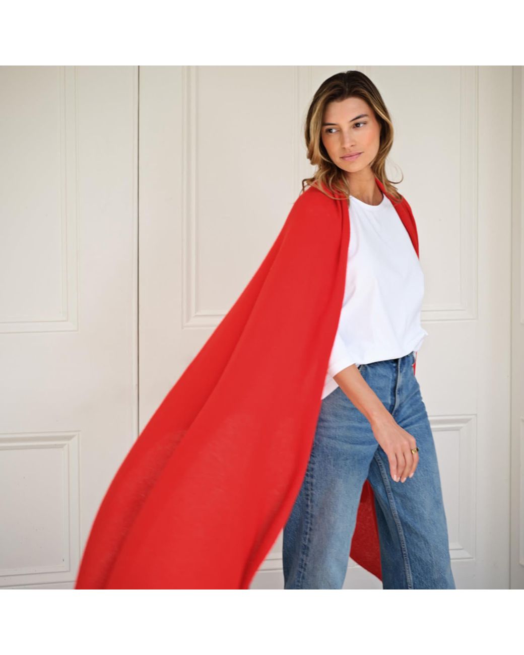 Cove Red Lola Cashmere Travel Wrap