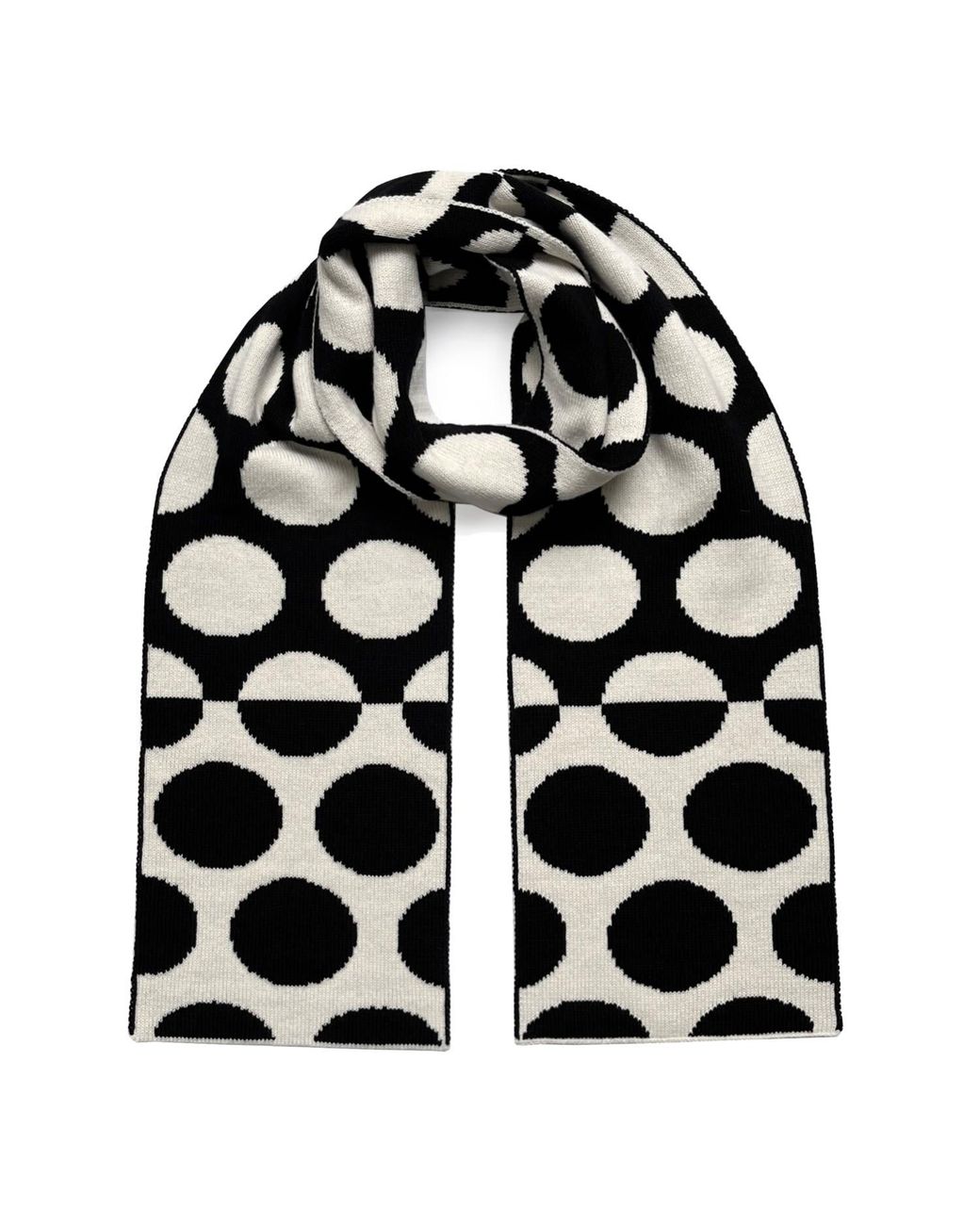 INGMARSON Black Circles Wool & Cashmere Scarf