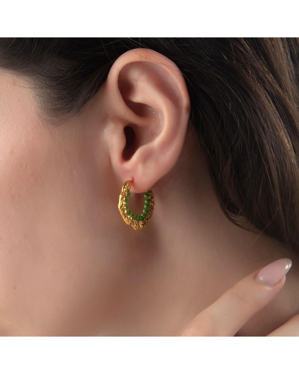 Milou Jewelry Metallic Alice Hoop Earrings
