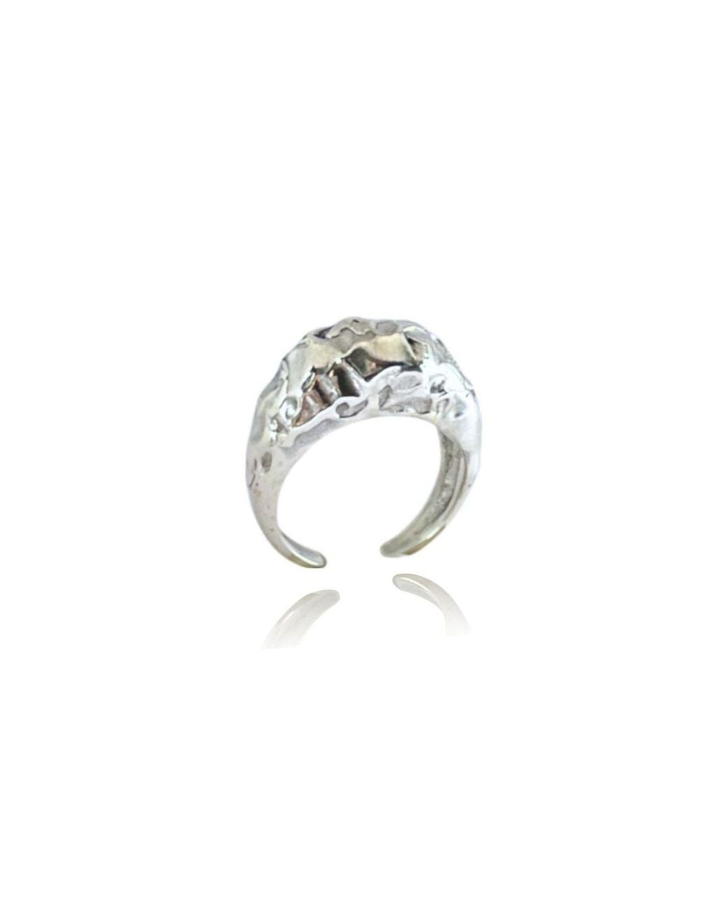 LINYA JEWELLERY Metallic Pary Amorphous Shiny Oval Ring