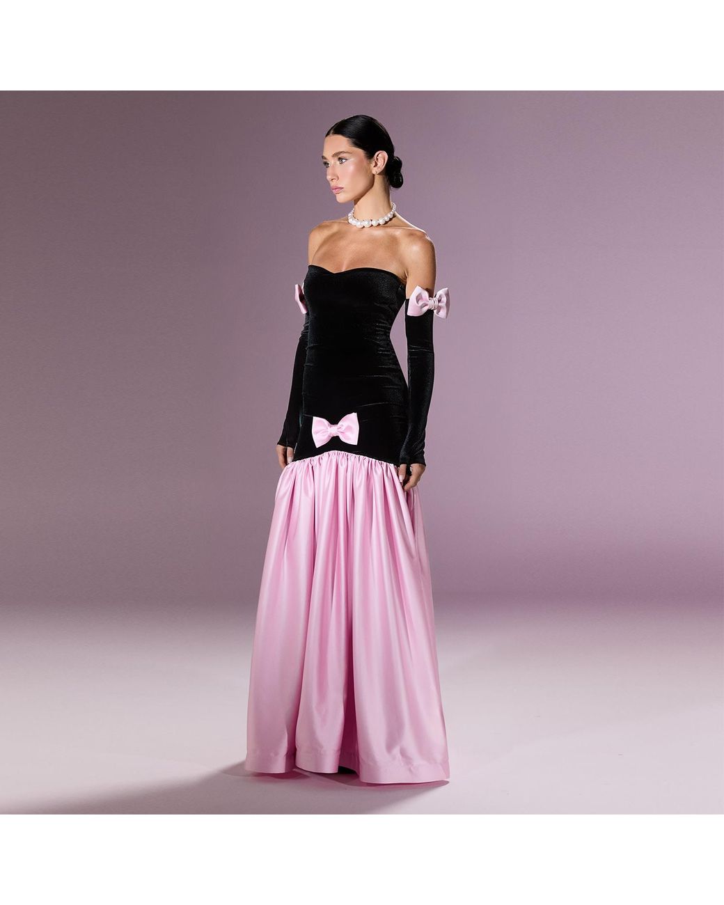 Nur Karaata Pink Marcelline Ribbon Gown
