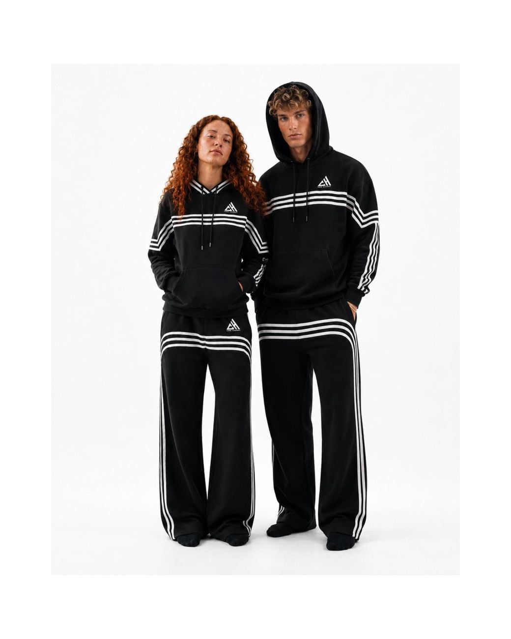 Chic Urban Black Urban Velocity Stripe Hoodie for men
