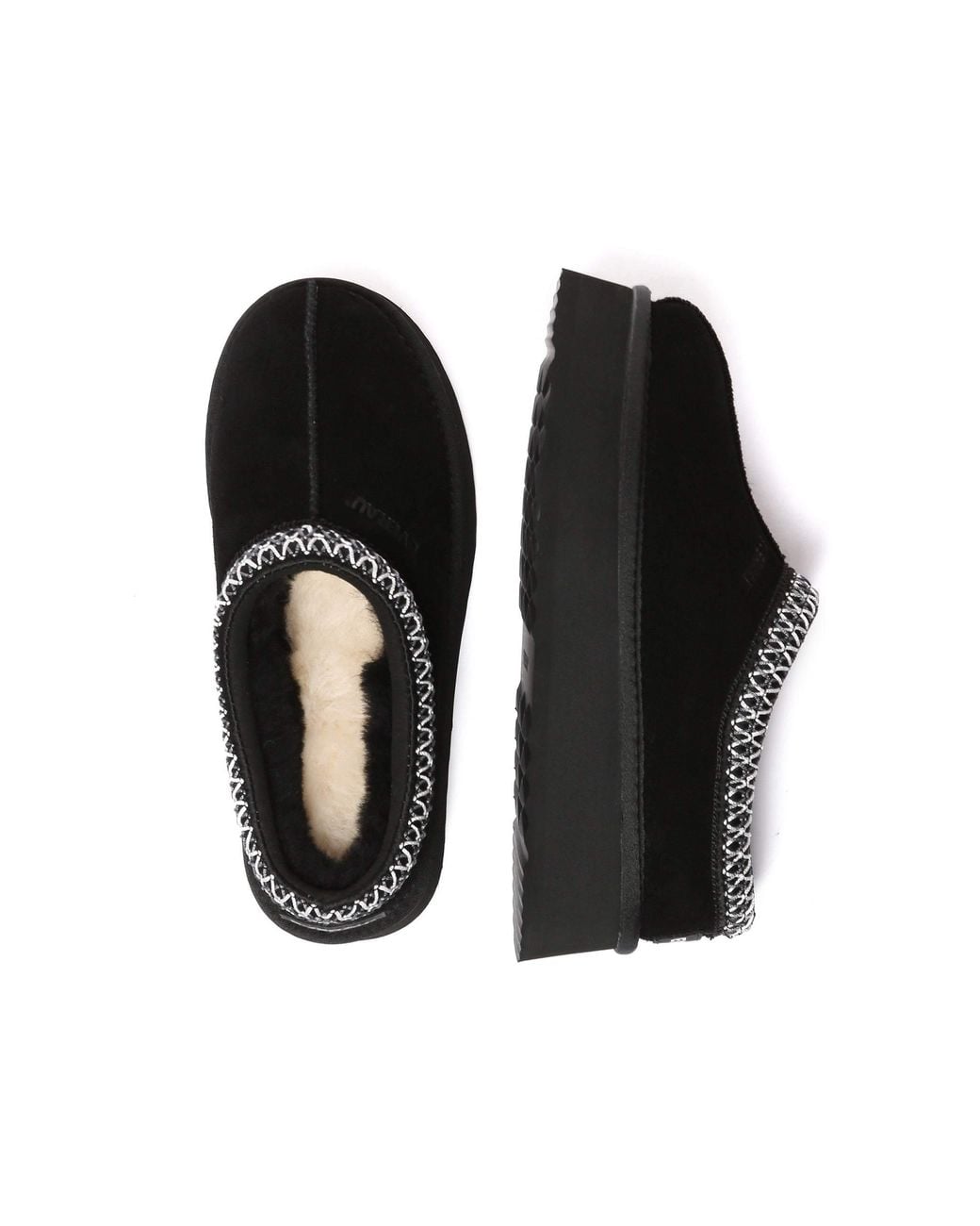 EverAu Australia Black Wonga Leather Slippers