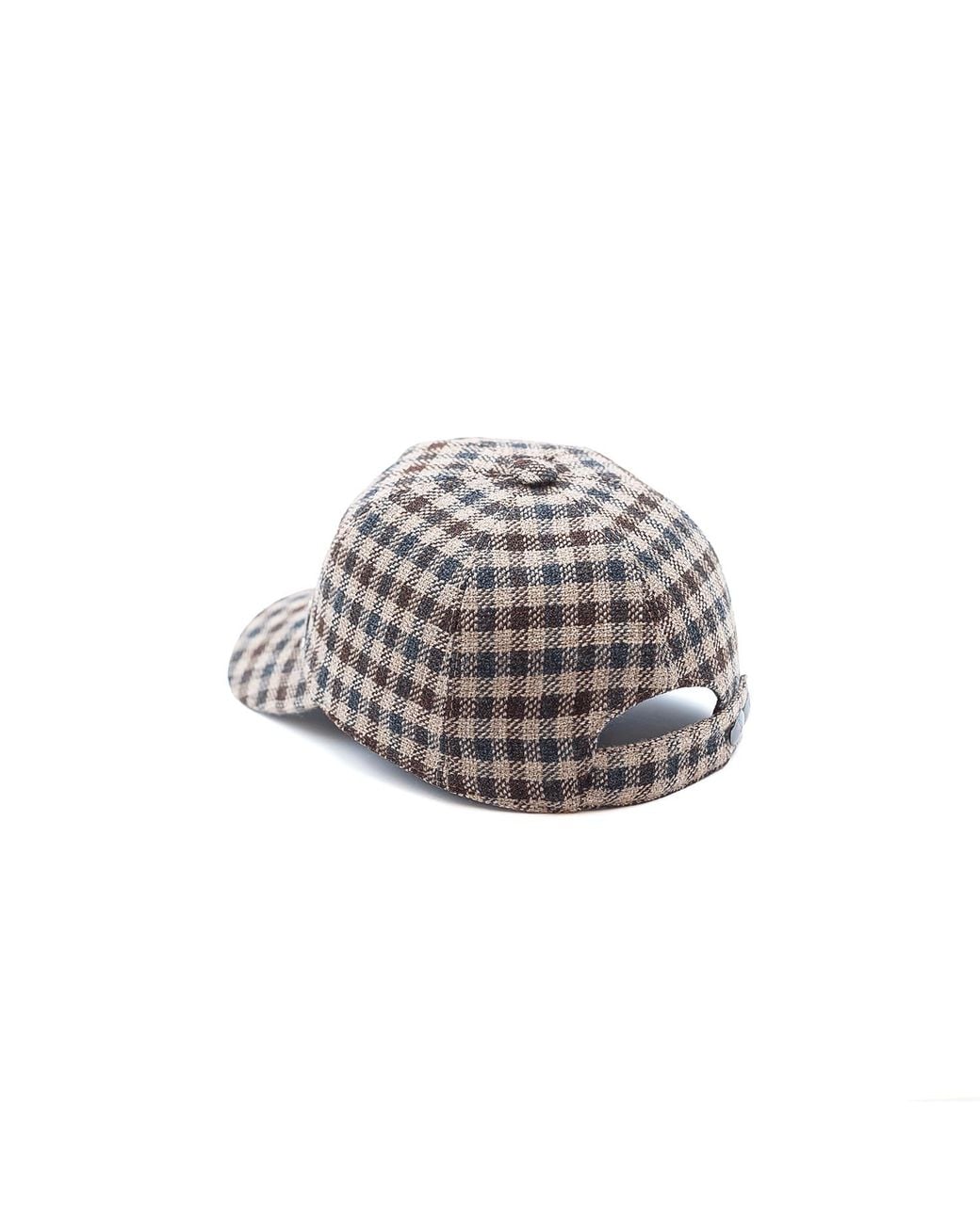 DORIA 1905 Gray Wool-Blend Checked Fabric Baseball Cap for men