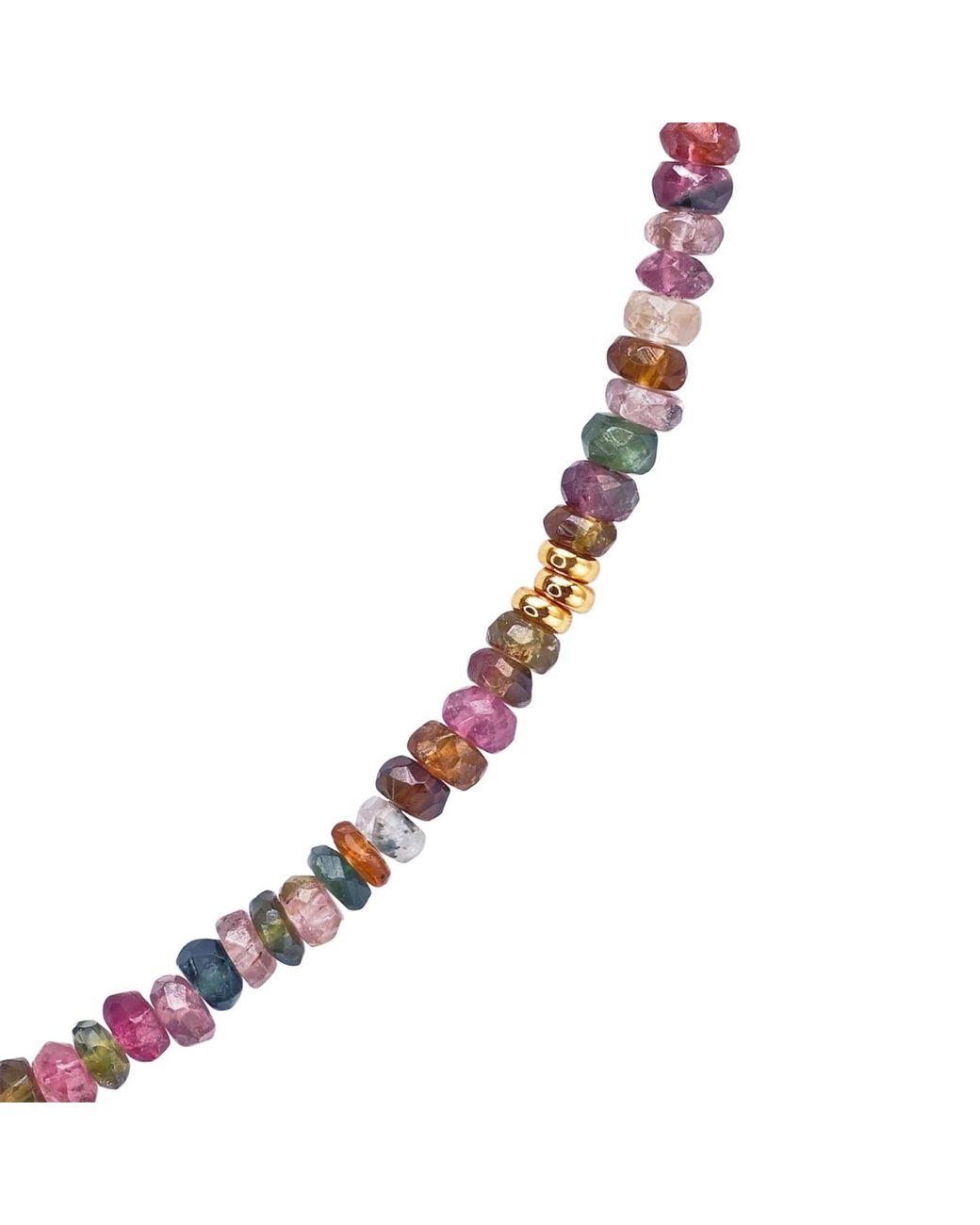 Bombyx House Metallic Birthstone October Tourmaline Bead Necklace