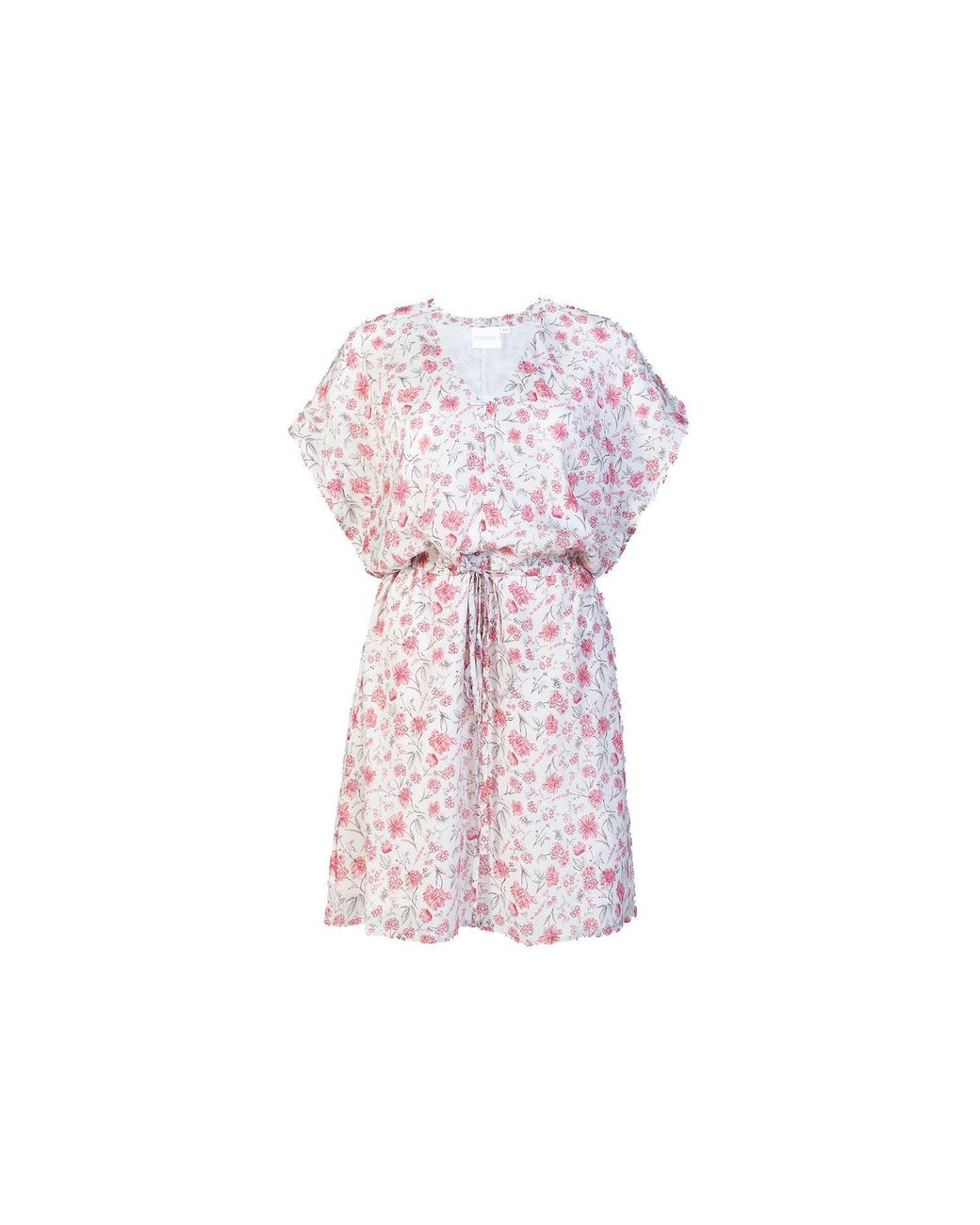 REISTOR Purple Relaxed Drawstring Floral Dress