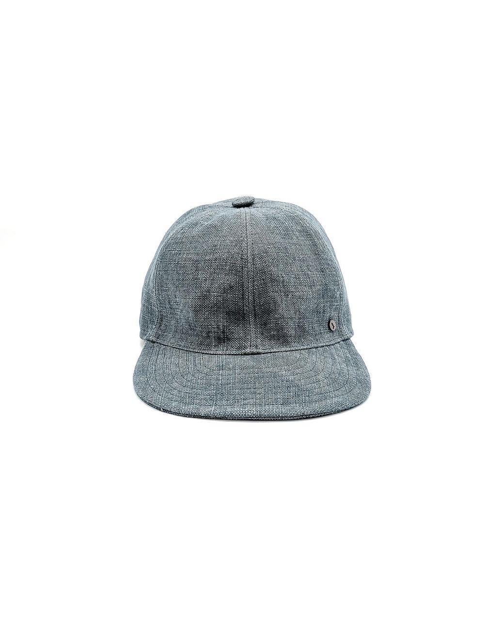 DORIA 1905 Gray Raw Linen Fabric Rollable Baseball Cap for men