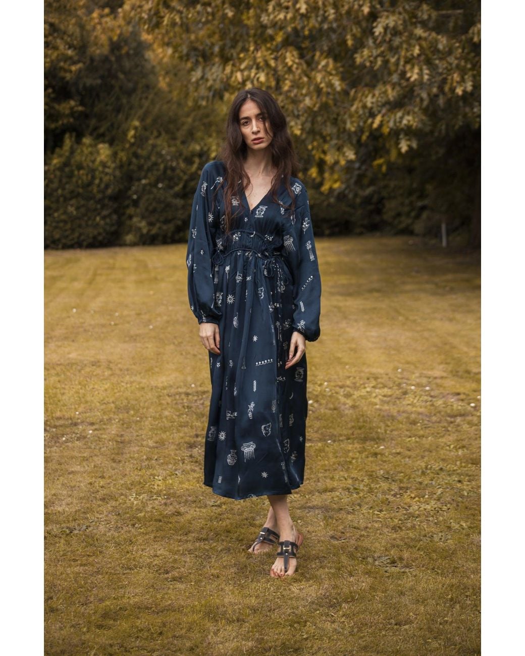 Em & Shi Blue Cleo Midi Dress