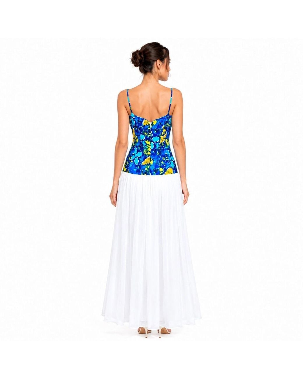 Chuks Collins Blue Ajah Resort Collection: Shoulder Strap Long Dress – Adesewa Bloom