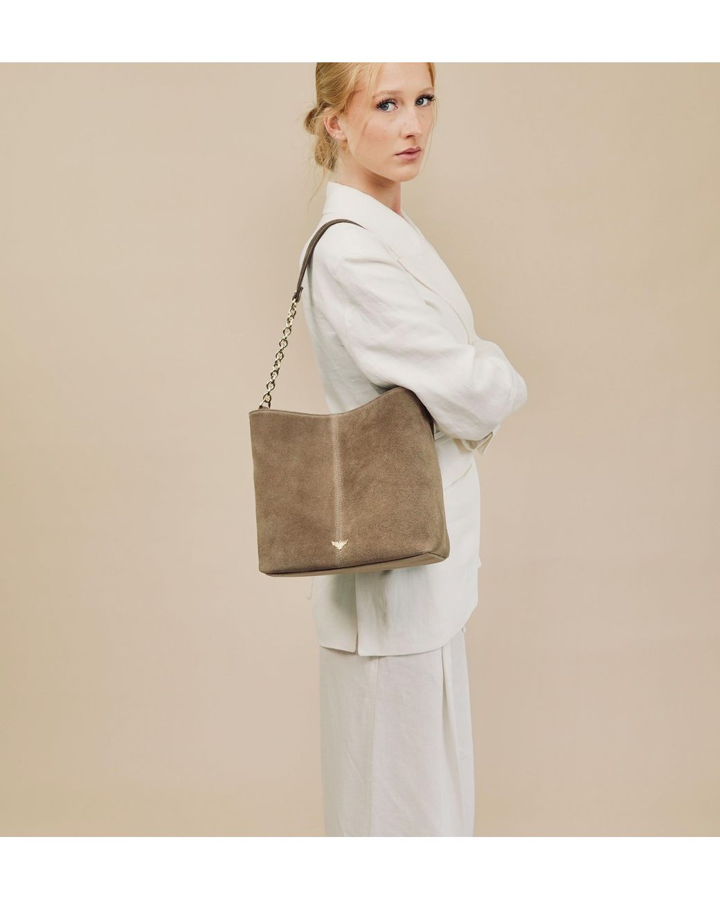 Apatchy London Brown The Izzie Mink Suede Bag