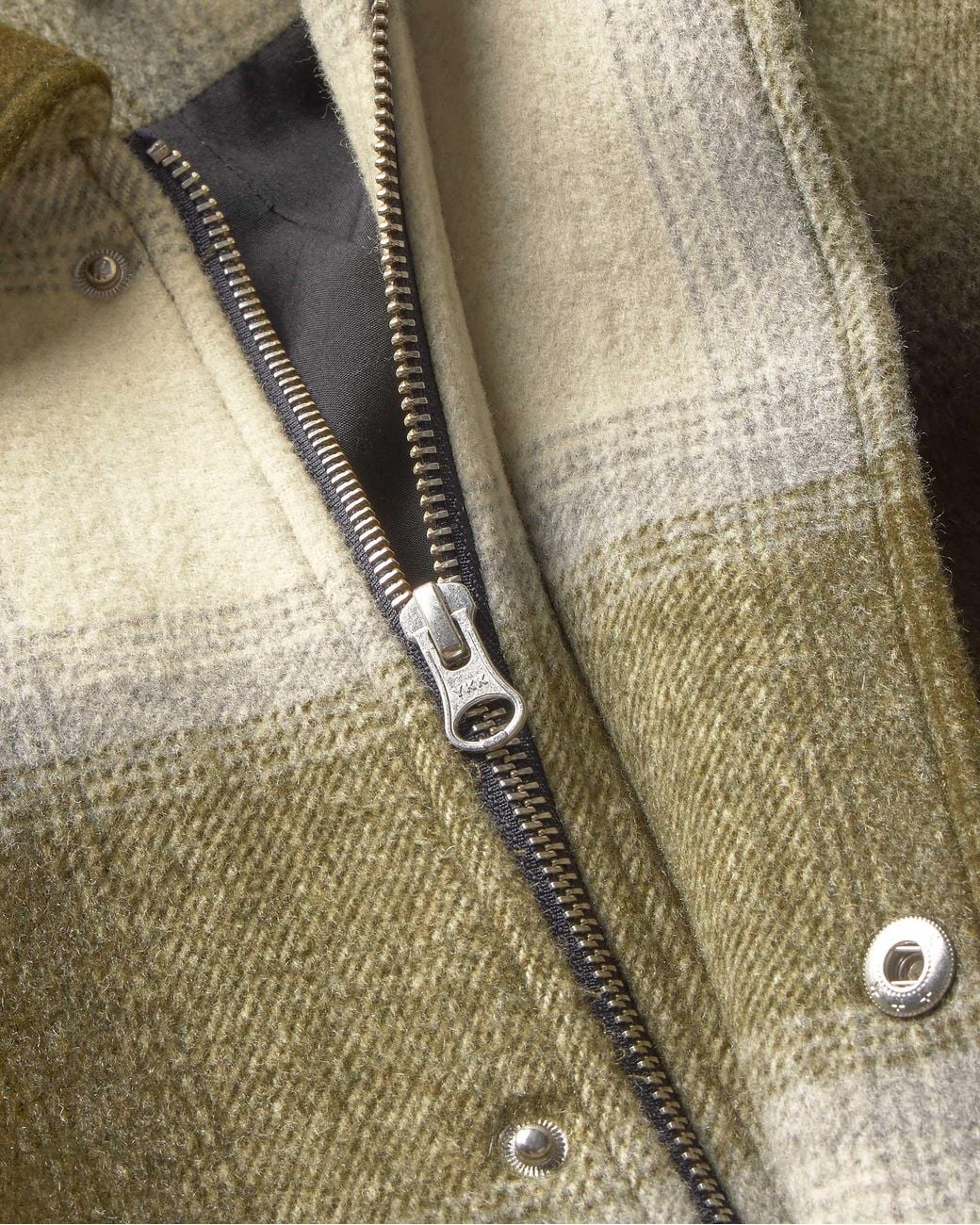 Thinking Mu Green Callum Oversized Checkered Wool Jacket for men