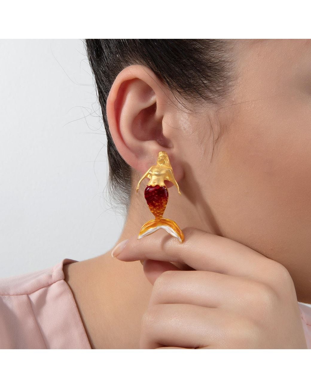 Milou Jewelry Orange Mermaid Earrings