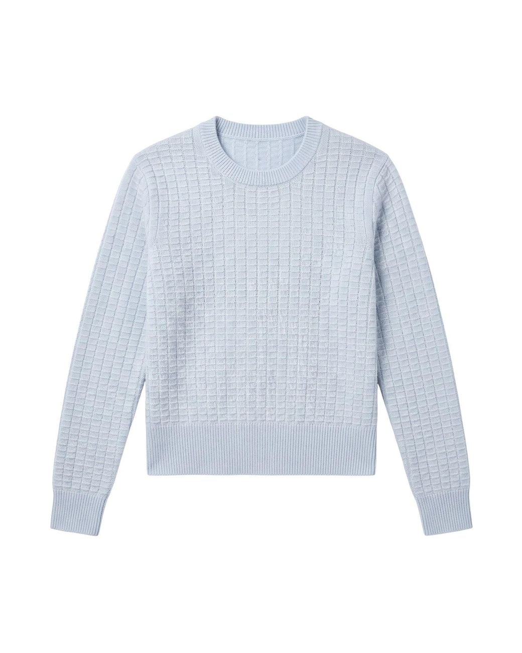 Brodie Cashmere Blue Ethereal Stitch Crew