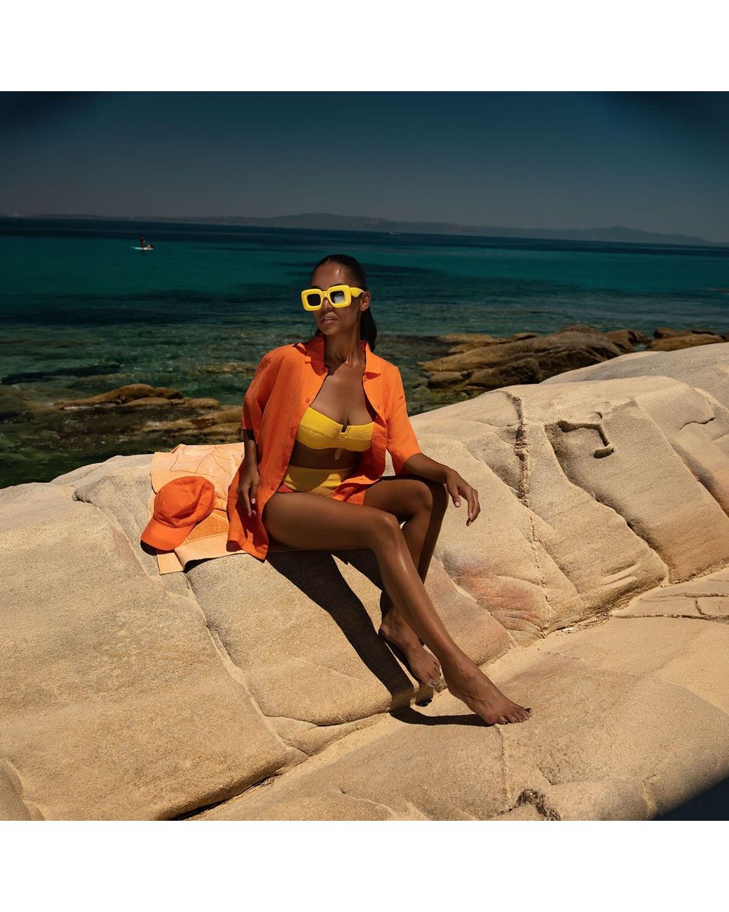 Maison Tangerine Yellow Capri Lemon Crinkle Bikini