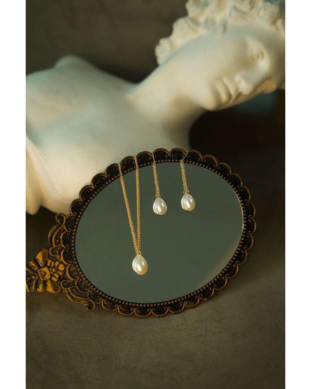 Katy Faye Metallic Brigette Pearl Necklace
